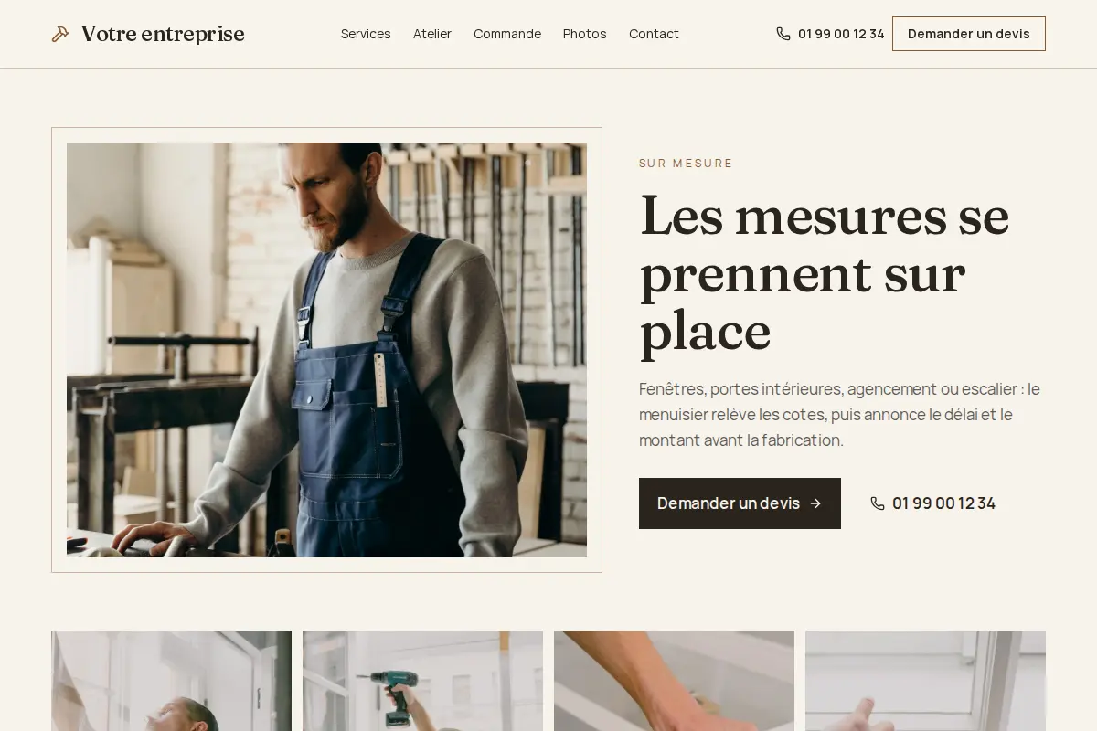 Aperçu du modèle Feuillure pour un menuisier