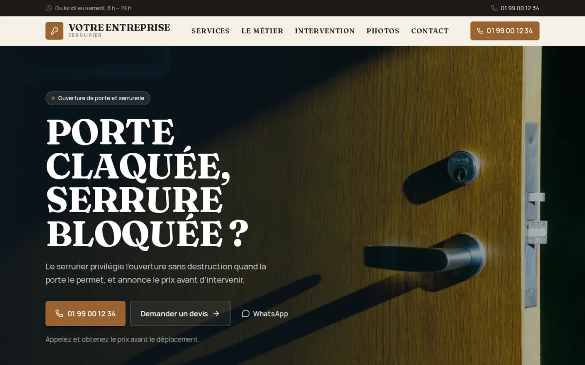 Aperçu du modèle Clé pour un serrurier